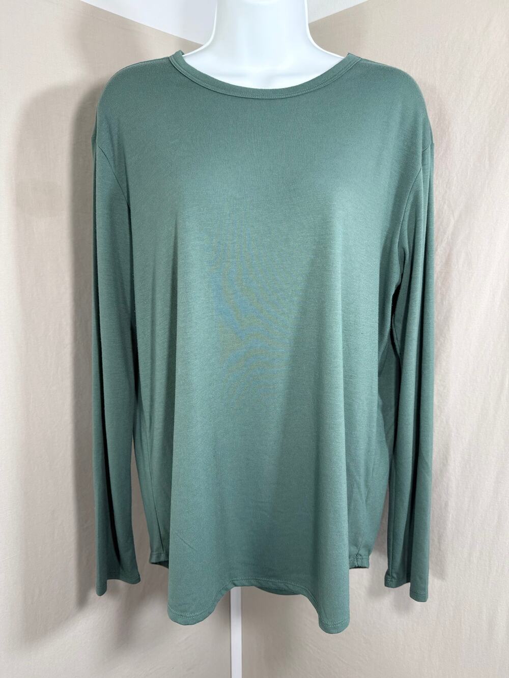 SO Sage Green Ribbed Knit Long Sleeve Top Womens L